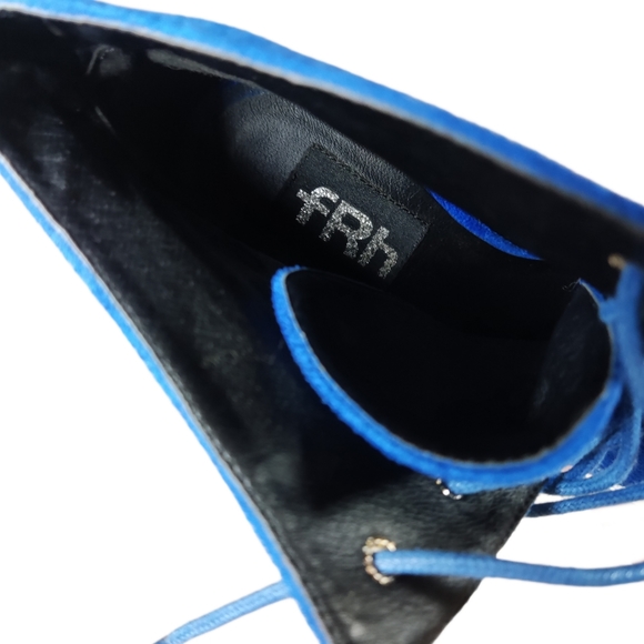 Sz 7.5 Faux suede blue & Zebra pattern high heels - Picture 8 of 8